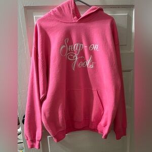 Gildan Pink 'Snap-On Tools' Logo Hooded Sweatshirt